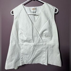 Talbots White Sleeveless Blouse